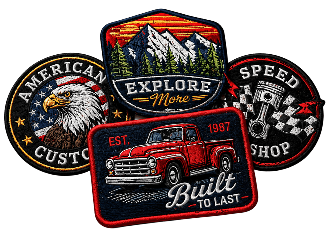 Custom chenille patch collage