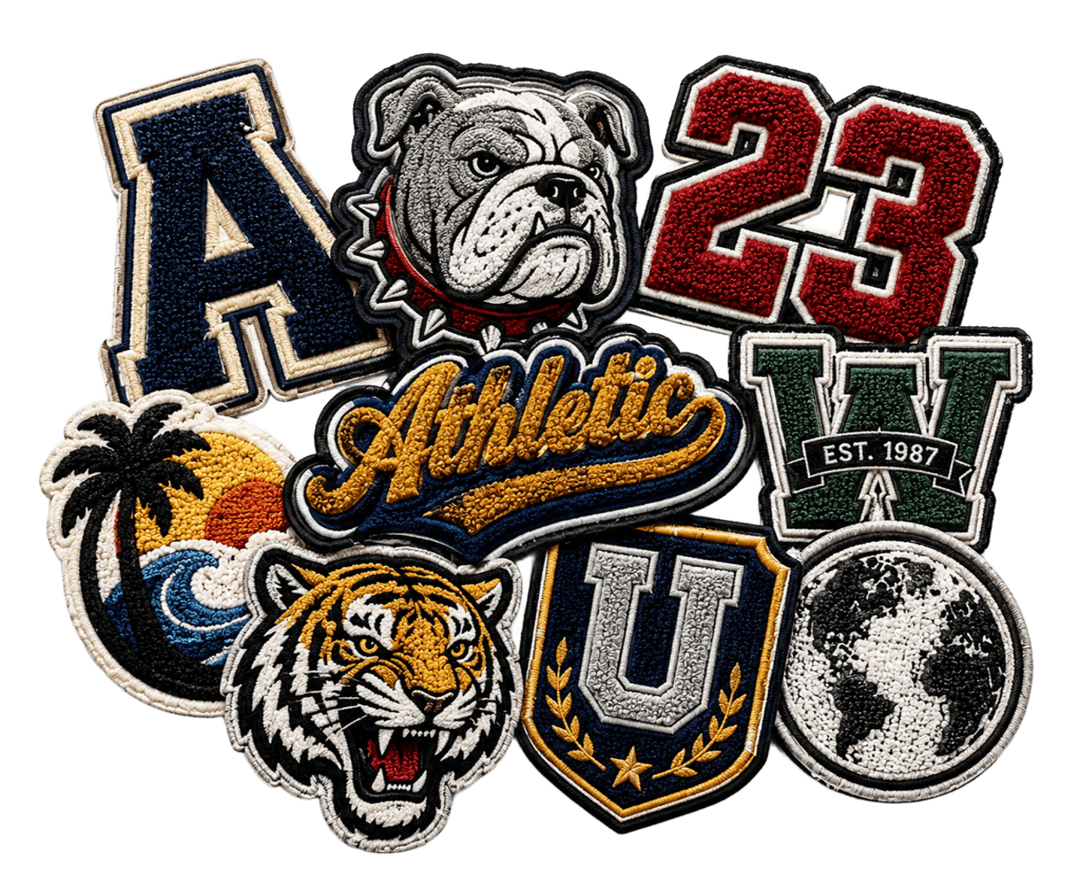 Custom chenille patch collage