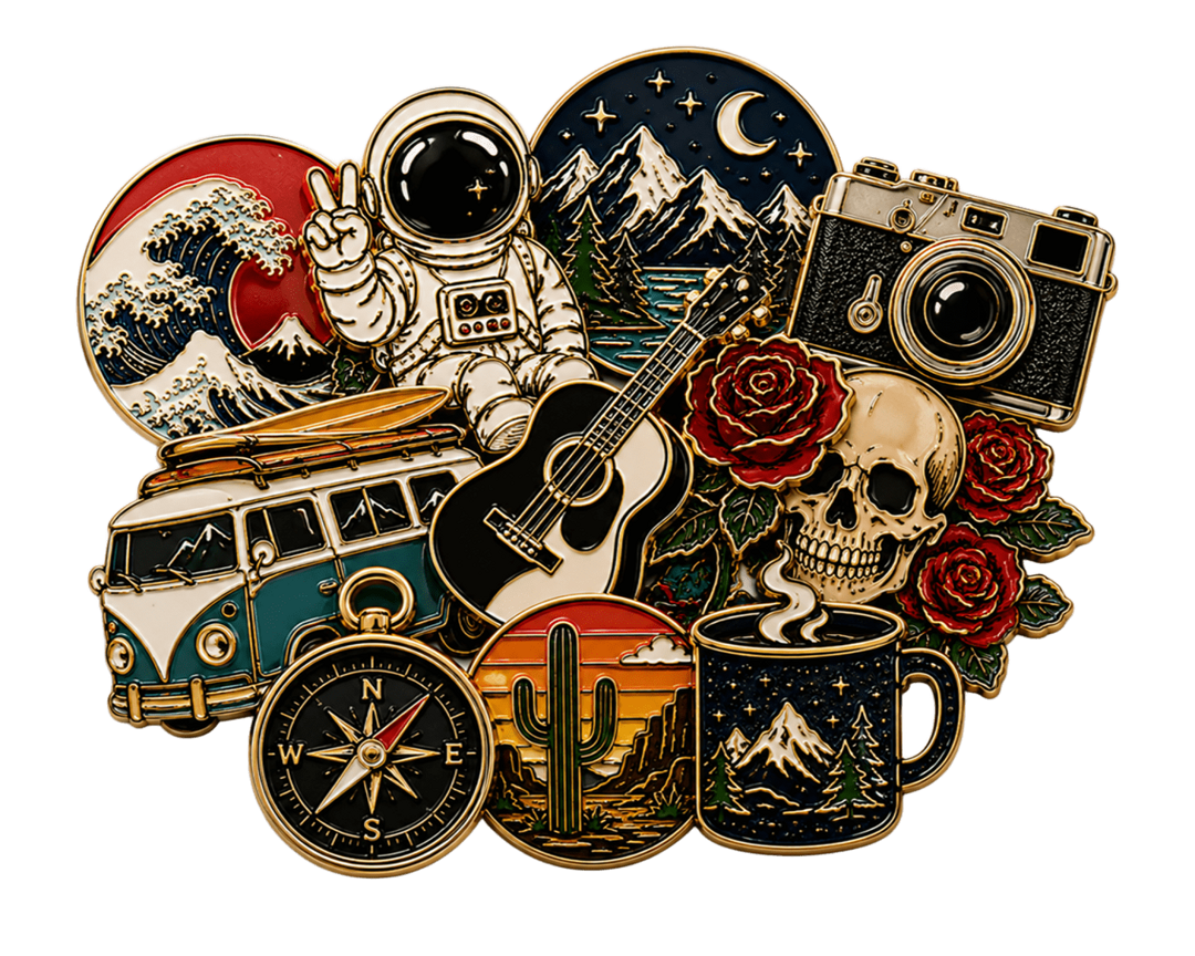 Custom lapel pin collage