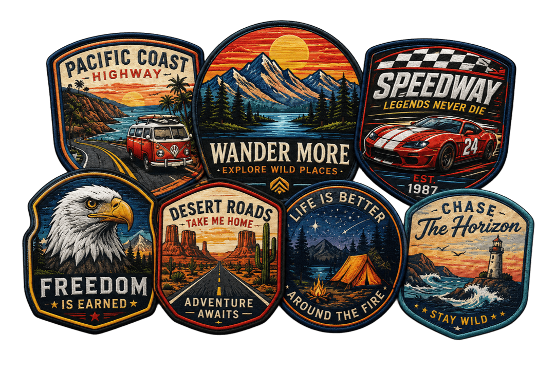 Custom sublimated patch collage