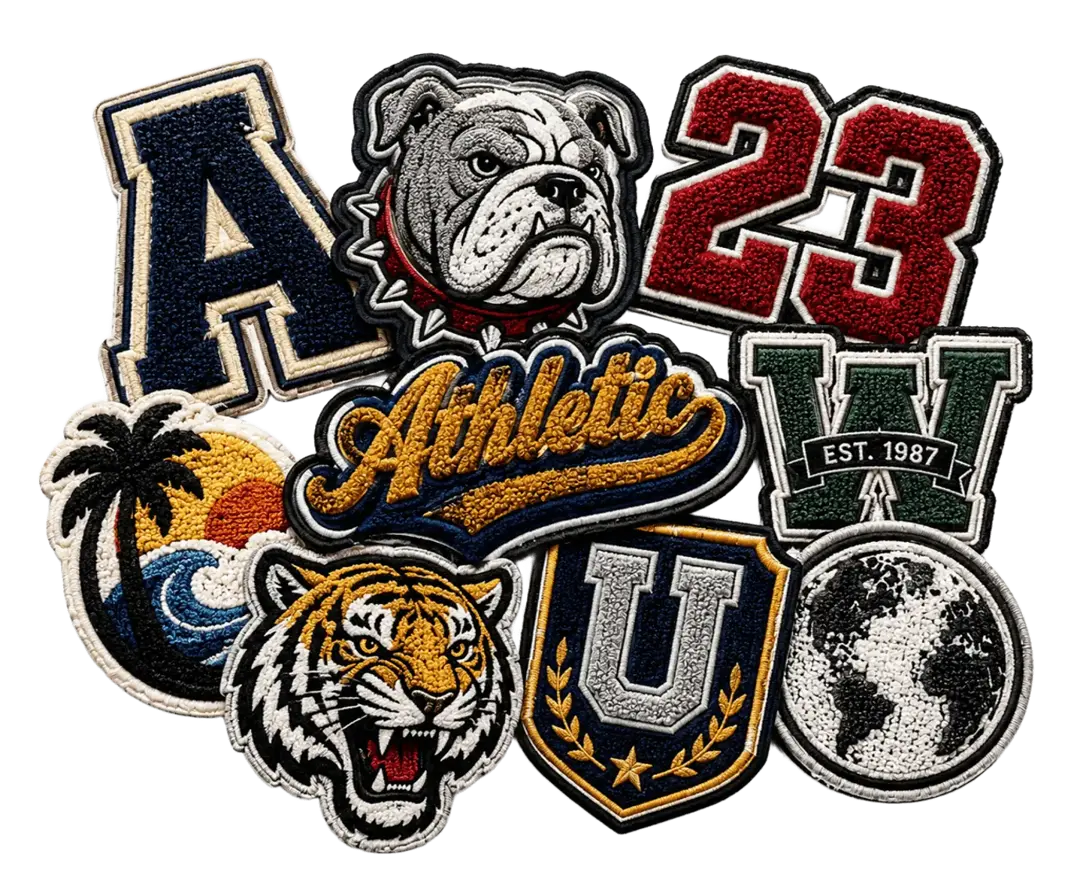 Custom chenille patch collage