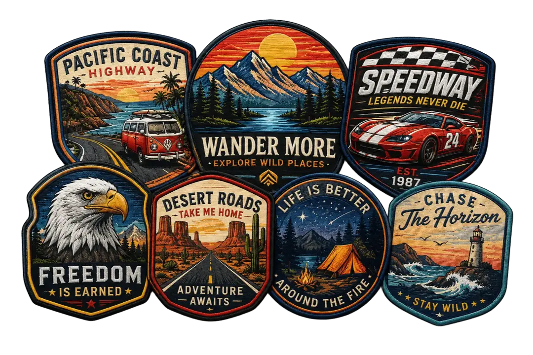 Custom sublimated patch collage